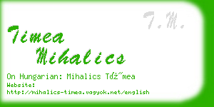 timea mihalics business card